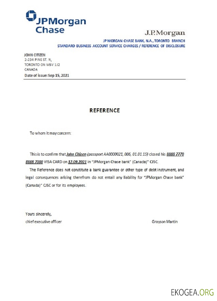 Référence Canada , JP Morgan Chase , closure